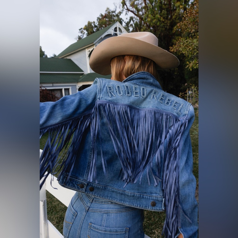Idyllwind Rodeo Rebel Embossed Fringe Trucker Jacket